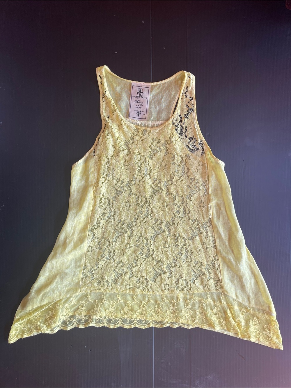 Fleur De Lis Sheer Lace Tunic 
Size Medium 
NWOT